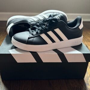 adidas Black Sneakers with White Stripes